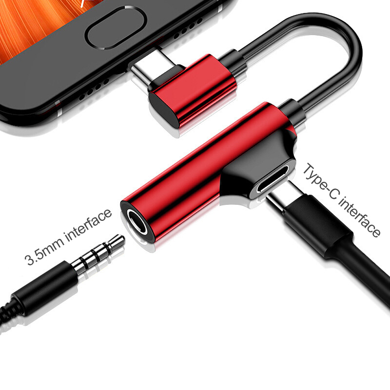 Type C Charging Adapter Audio Adapter Cable for Earphone Android Mobile Phone Voice Call