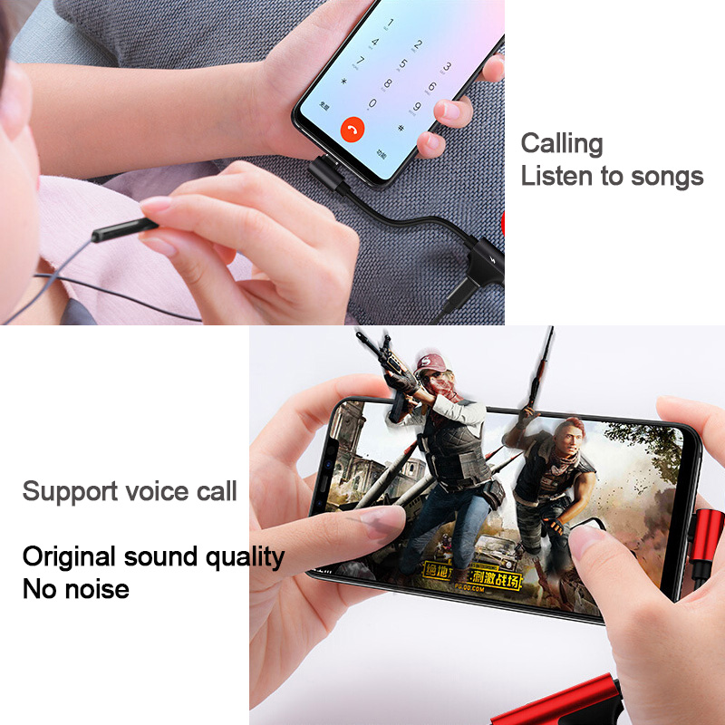 Type C Charging Adapter Audio Adapter Cable for Earphone Android Mobile Phone Voice Call