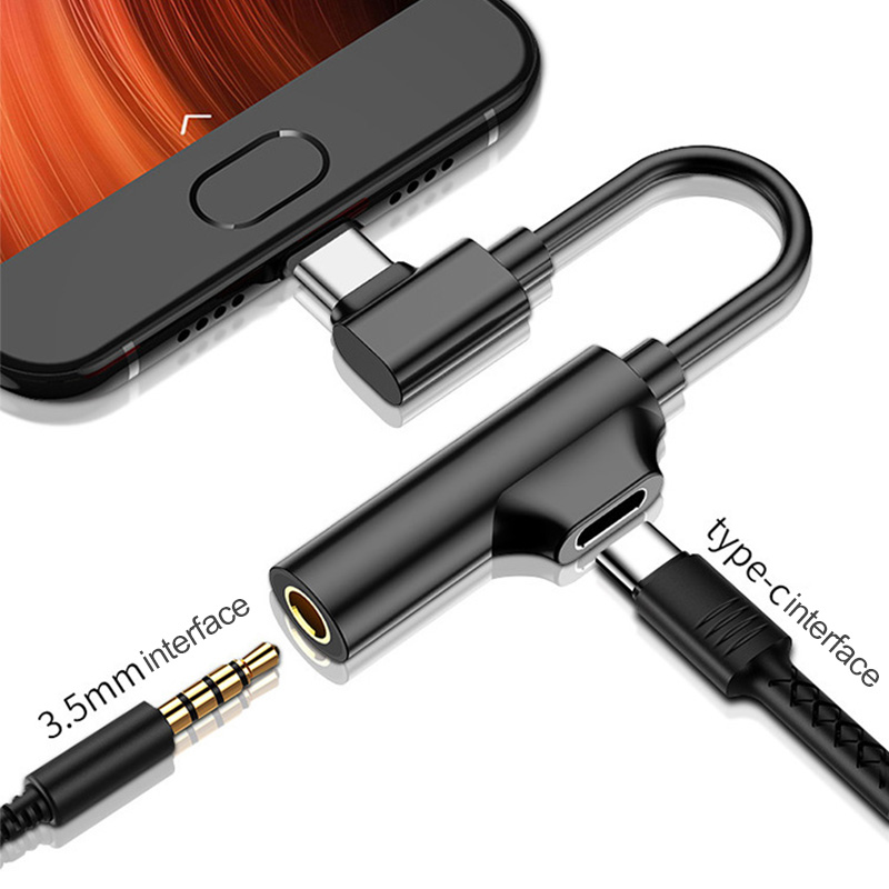 Type C Charging Adapter Audio Adapter Cable for Earphone Android Mobile Phone Voice Call