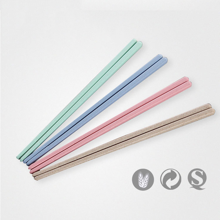 4 Pairs Mildewproof Wheat Straw Chopsticks for for Household Kitchen Restaurant Travel Picnic
