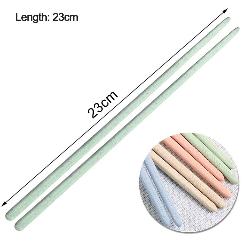 4 Pairs Mildewproof Wheat Straw Chopsticks for for Household Kitchen Restaurant Travel Picnic
