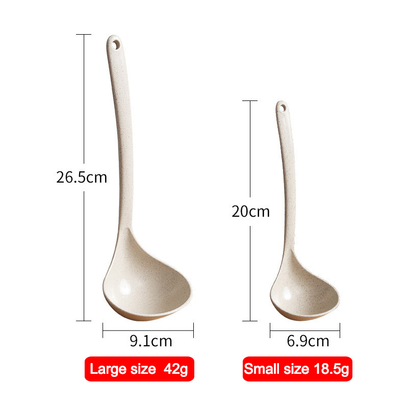 Kitchen Tableware Cooking and Serving Spoons Wheat Straw Soup Ladle Home Kitchen Porridge Ladle