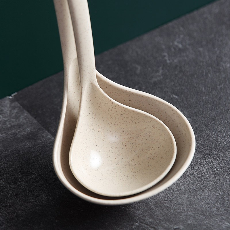 Kitchen Tableware Cooking and Serving Spoons Wheat Straw Soup Ladle Home Kitchen Porridge Ladle