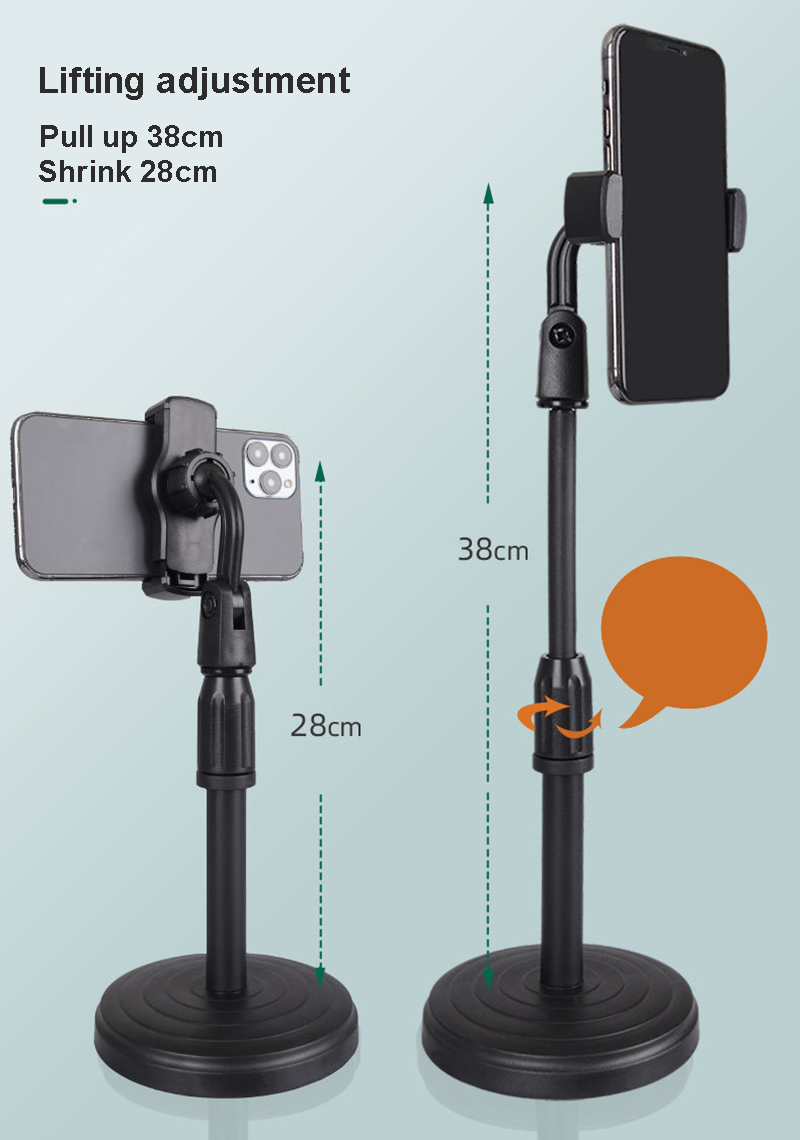 Universal Mobile Accessories Desktop Phone Holder Stand Adjustable Retractable Stable Anti-skid Live Broadcast Bracket Portable Desk Cell Phone Holder
