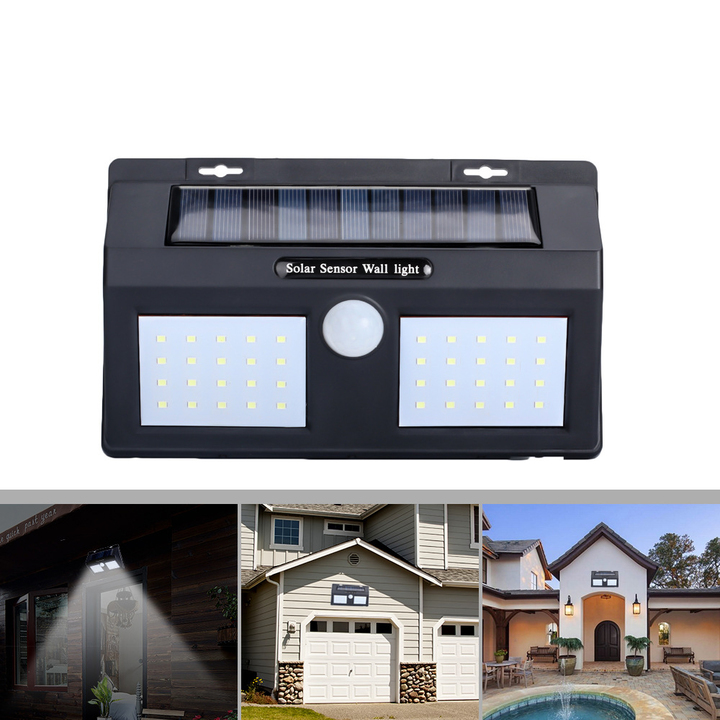 LED Solar Lighting Home Improvement Powered Sensor Garden Fence Security Wall Lamp Night Light