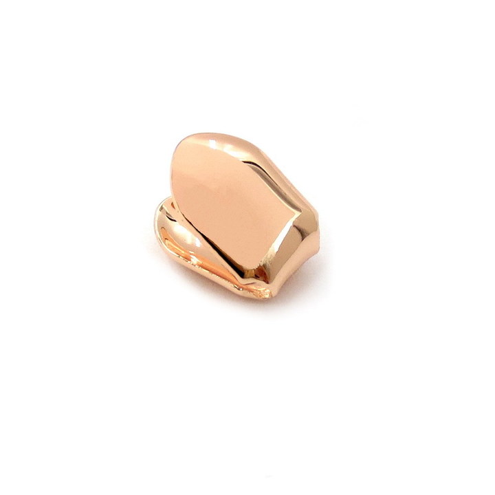 Hip-Hop Golden Braces Golden Single Teeth Caps Top Bottom Grill Set Canine Flat Teeth