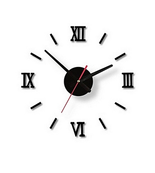Allwin Modern DIY Interior Roman Wall Clock Wall Clock 3D Sticker Home Mirror