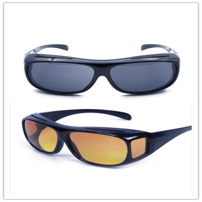 2 Pair set HD Night Vision Wraparound Sunglasses As Seen on TV Fits OVER Glasses