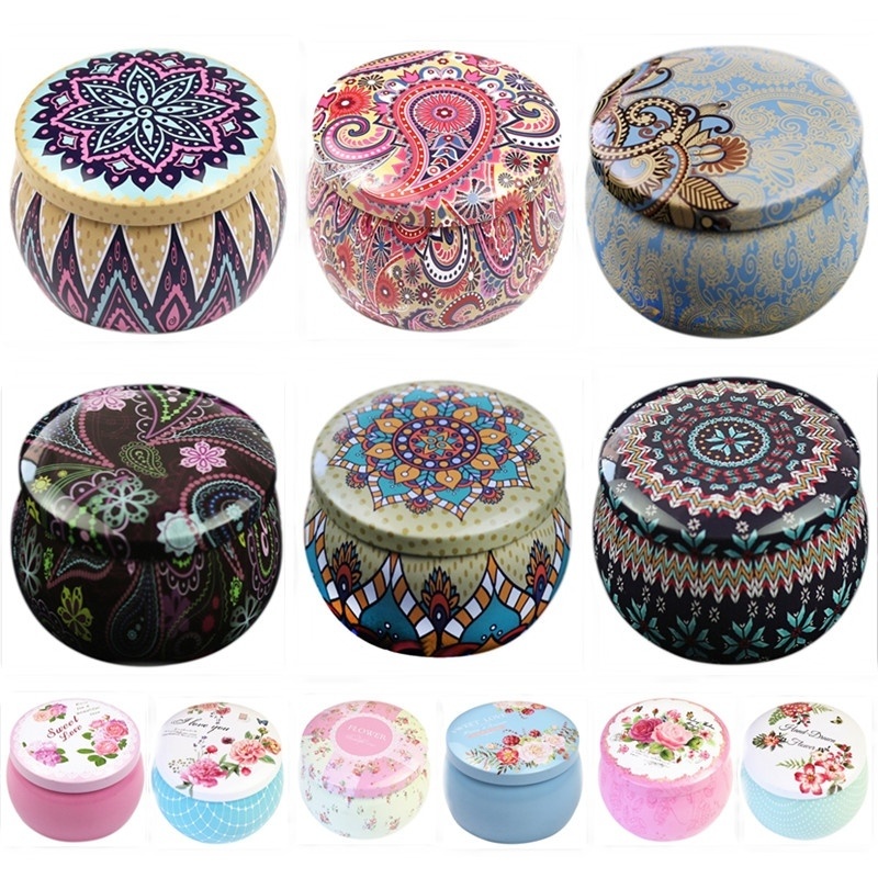 Lovely Mini Tin Box Gift Jewelry Tin Box Cookie Candy Tea Storage Round Drum Tinplate Box