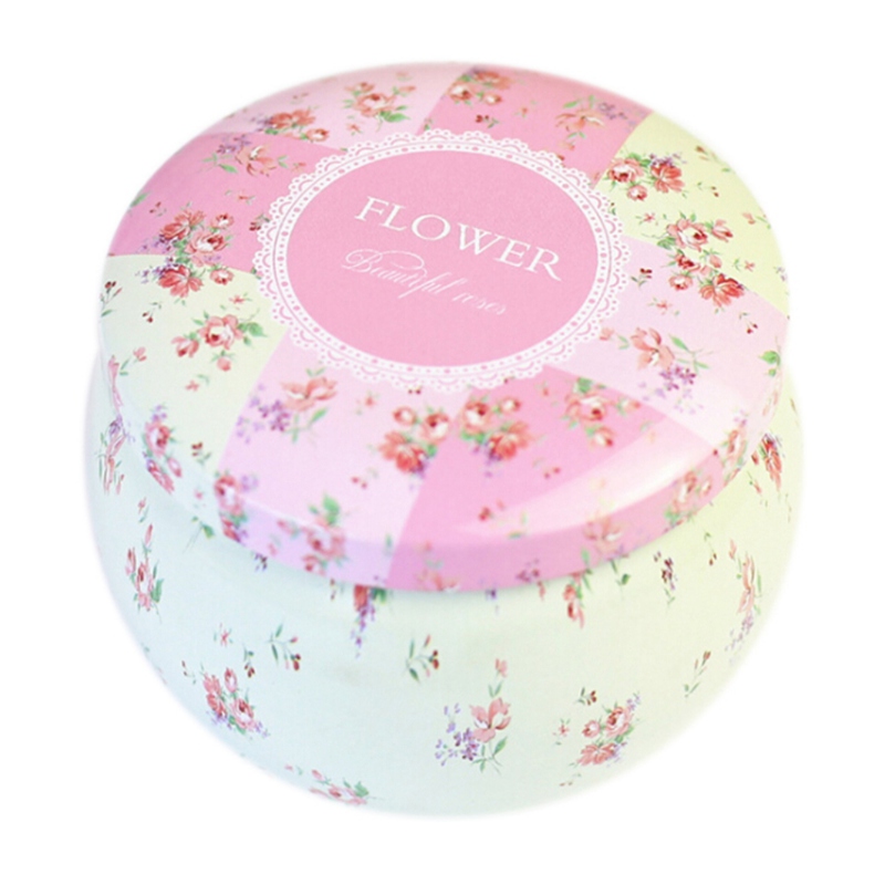 Lovely Mini Tin Box Gift Jewelry Tin Box Cookie Candy Tea Storage Round Drum Tinplate Box