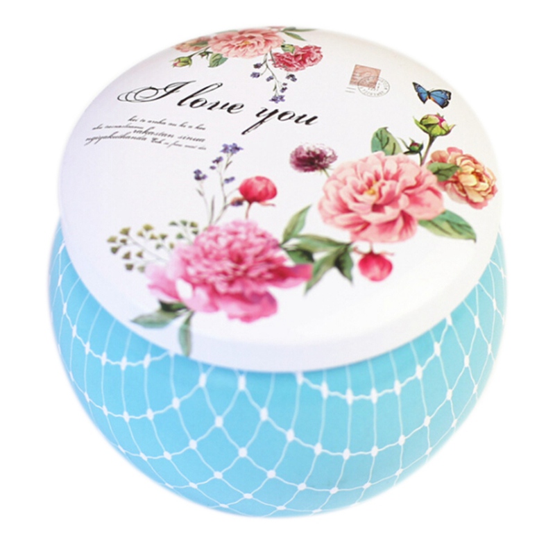 Lovely Mini Tin Box Gift Jewelry Tin Box Cookie Candy Tea Storage Round Drum Tinplate Box