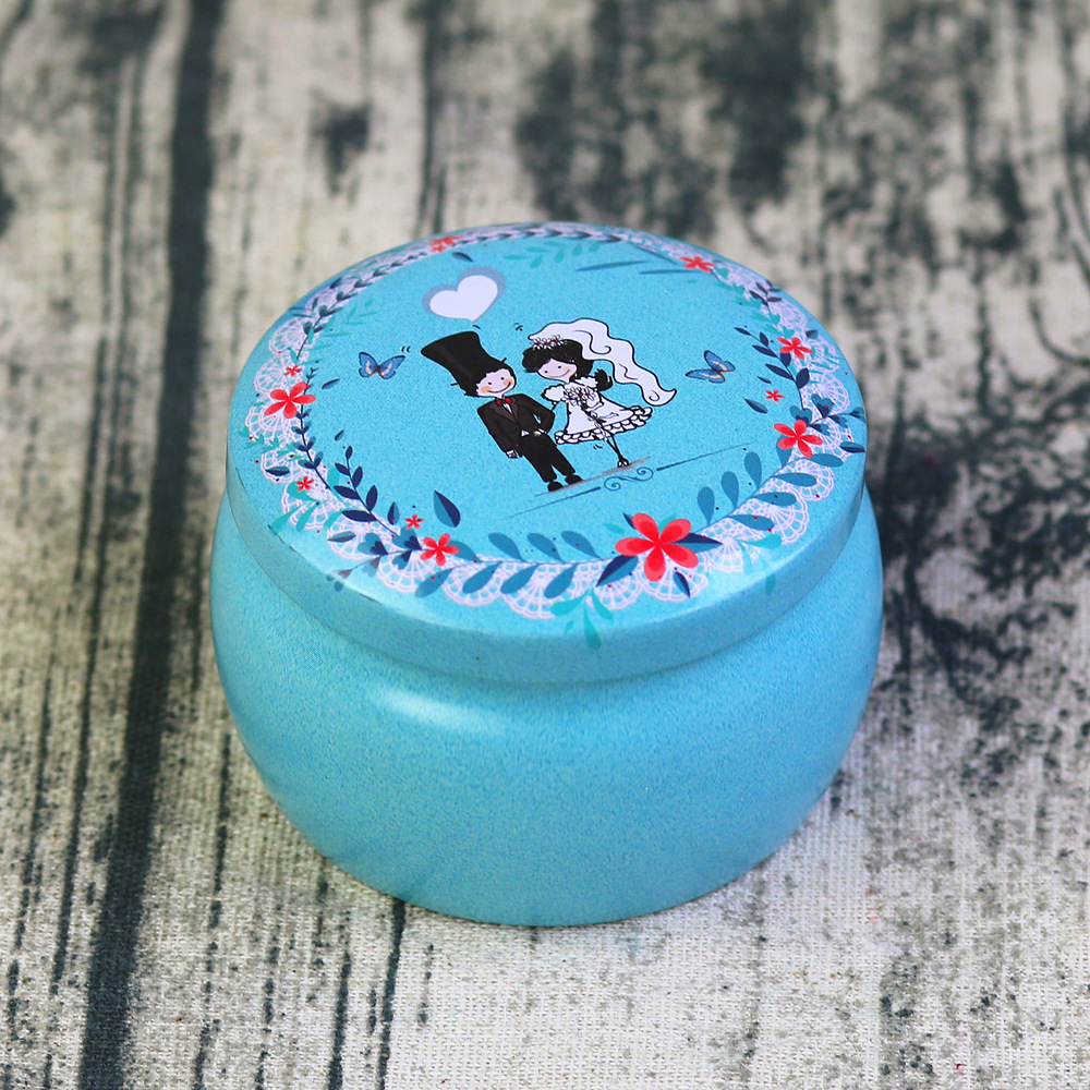 Lovely Mini Tin Box Gift Jewelry Tin Box Cookie Candy Tea Storage Round Drum Tinplate Box
