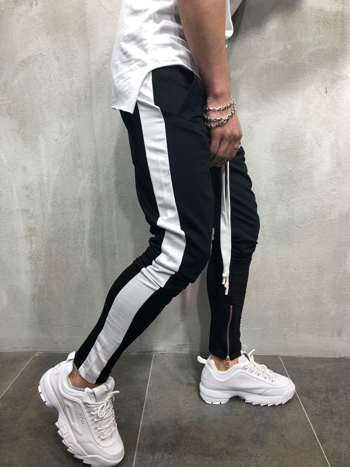 Phoenix Men Hip Hop Sweatpants Fitness Joggers Male Side Stripe High Street Hip Trousers Harem Pants