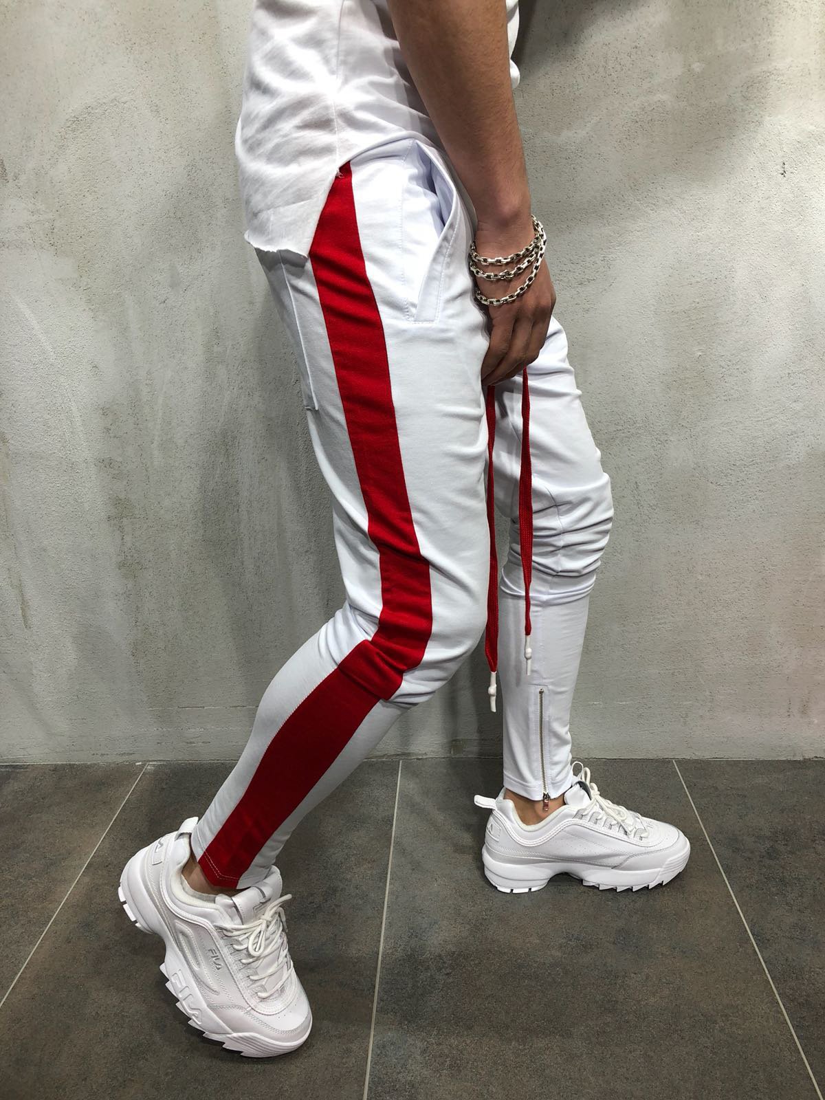 Phoenix Men Hip Hop Sweatpants Fitness Joggers Male Side Stripe High Street Hip Trousers Harem Pants