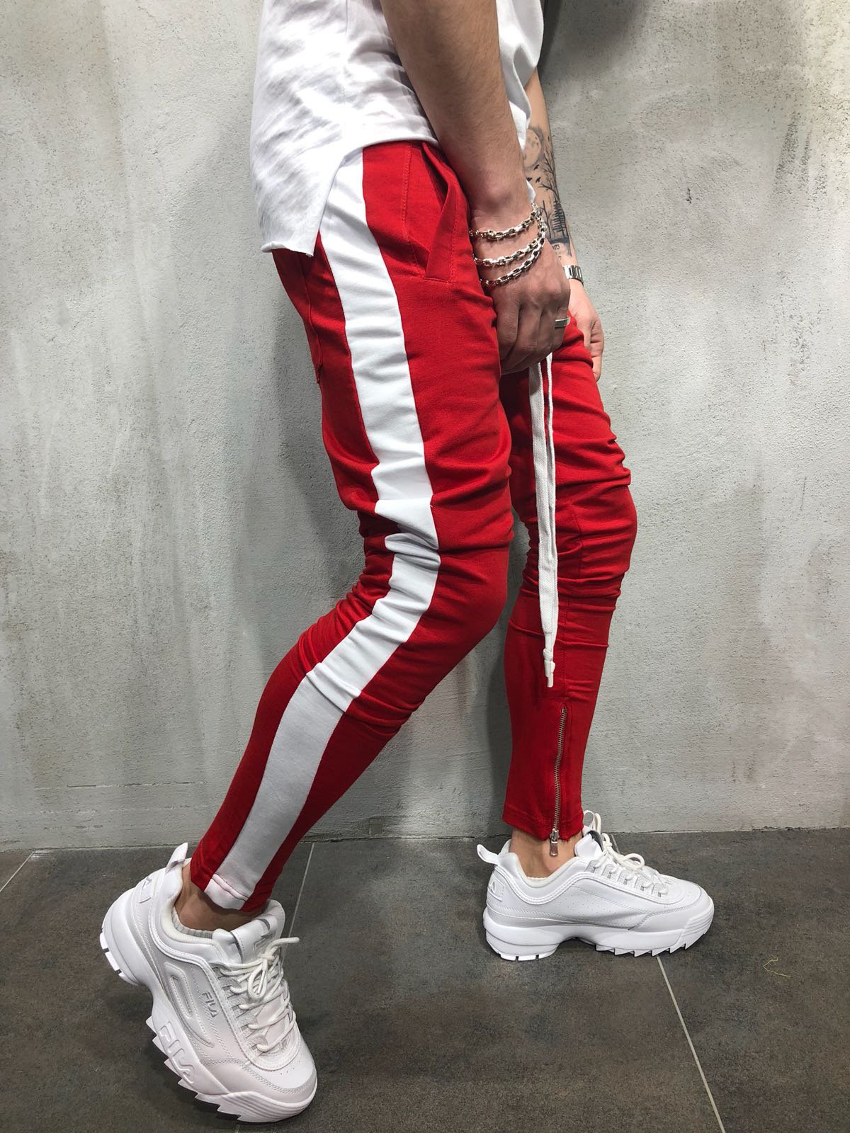 Phoenix Men Hip Hop Sweatpants Fitness Joggers Male Side Stripe High Street Hip Trousers Harem Pants