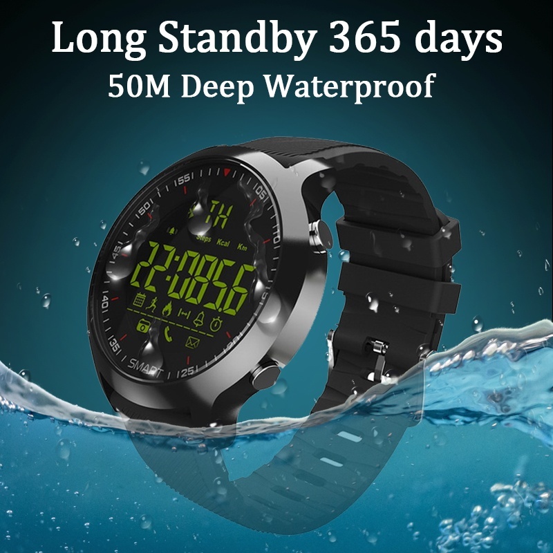 EX18 Smart Watch IP68 Waterproof 5ATM Pedometer Message Reminder Long Standby Time