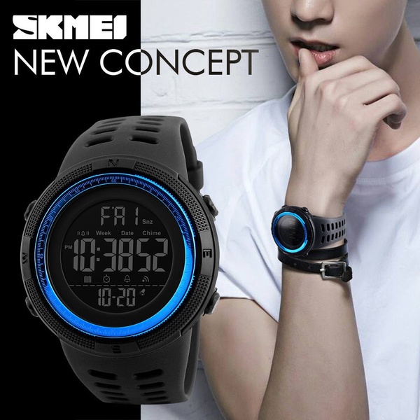 SKMEI Mens Digital Smart Watch Waterproof Pedometer Photography Sport Reminder