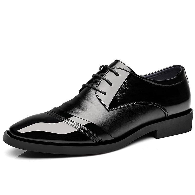 Phoenix 38-44 Fashion Patent Leather Men Shoes Pointed Toe Bullock Oxfords Business Office Style