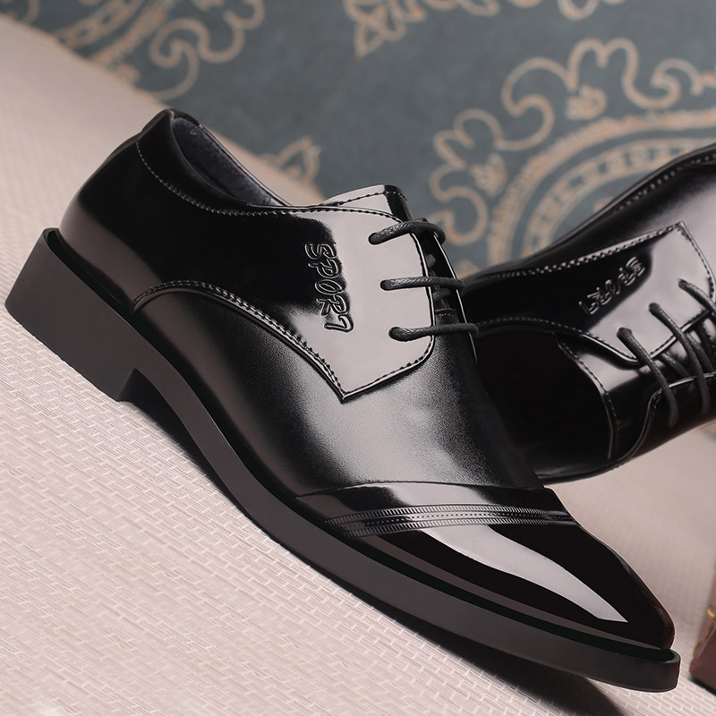 Phoenix 38-44 Fashion Patent Leather Men Shoes Pointed Toe Bullock Oxfords Business Office Style