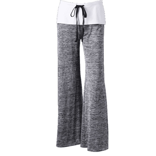 Phoenix Women&apos;s Color Block Wide Leg Palazzo Yoga Pants Middle Waist Loose Long Pants Plus Size