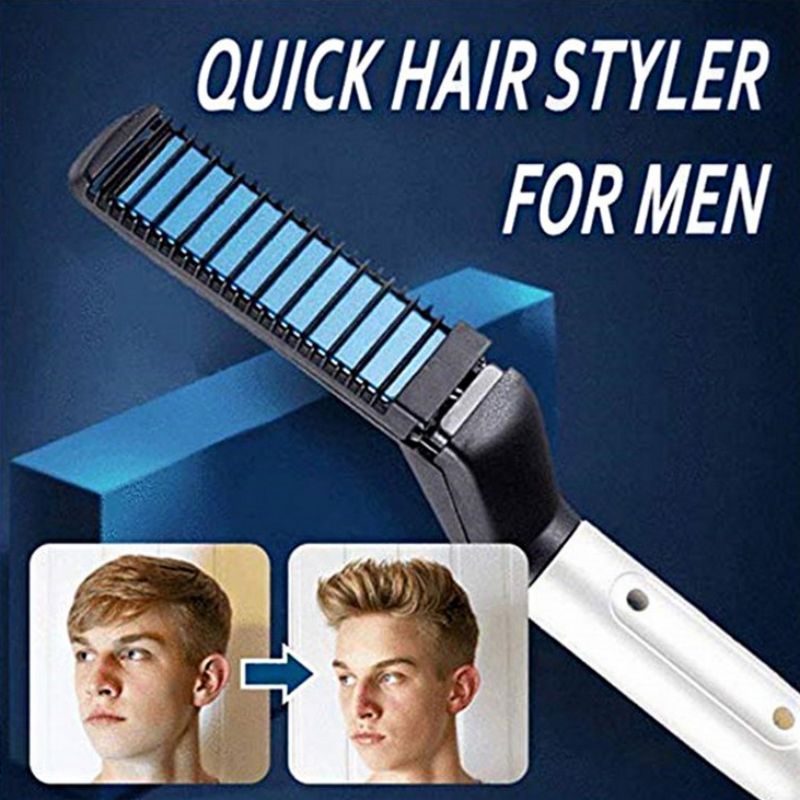 M’Styler Men&apos;s All In One Ceramic Hair Styling Iron Comb Straightener Curler Quick Hair Styler