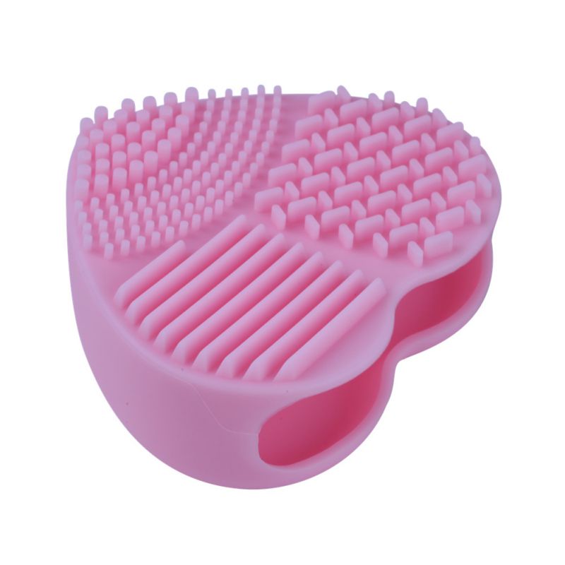 Cute Design Heart Shape Clean Make up Brushes Wash Brush Silica Glove Scrubber Board Cosmetic