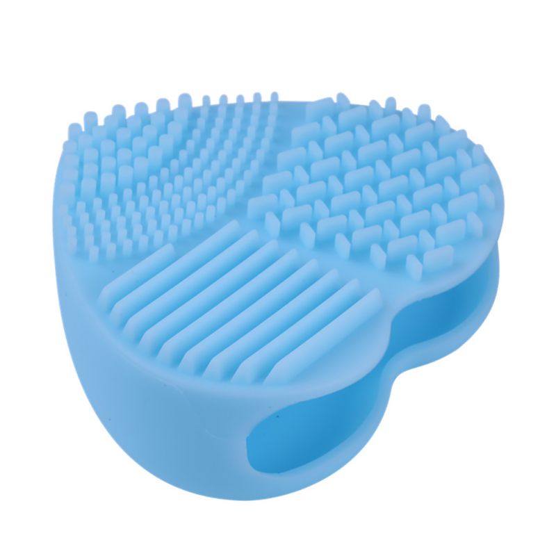 Cute Design Heart Shape Clean Make up Brushes Wash Brush Silica Glove Scrubber Board Cosmetic