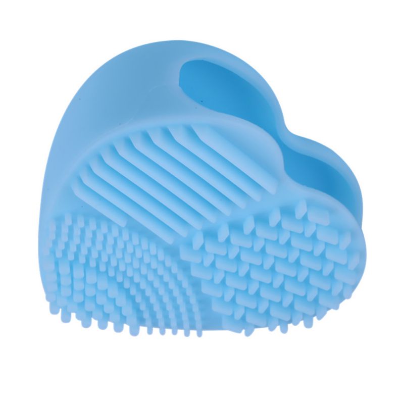Cute Design Heart Shape Clean Make up Brushes Wash Brush Silica Glove Scrubber Board Cosmetic