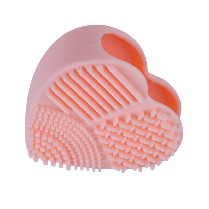 Cute Design Heart Shape Clean Make up Brushes Wash Brush Silica Glove Scrubber Board Cosmetic