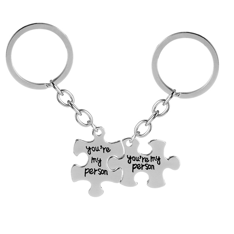 Men's Fashion Keychain-Set of 2 You are My Person Keychain, Grey's Anatomy,You Are My Person