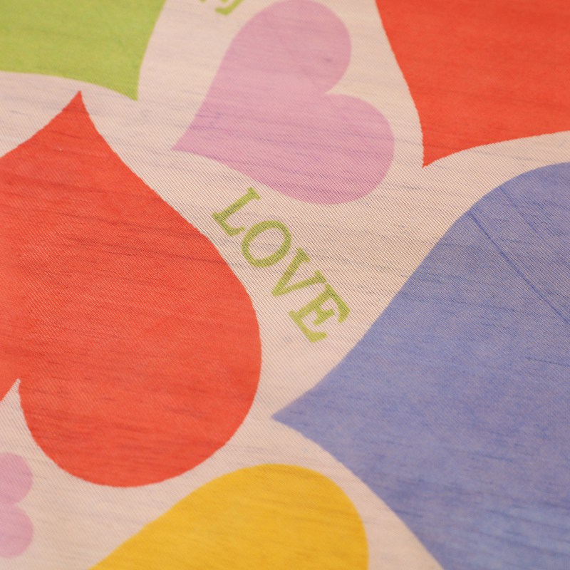 Home Window Decoration Fashion Washable Gauze Curtain Printed Love Hearts Rod Curtain