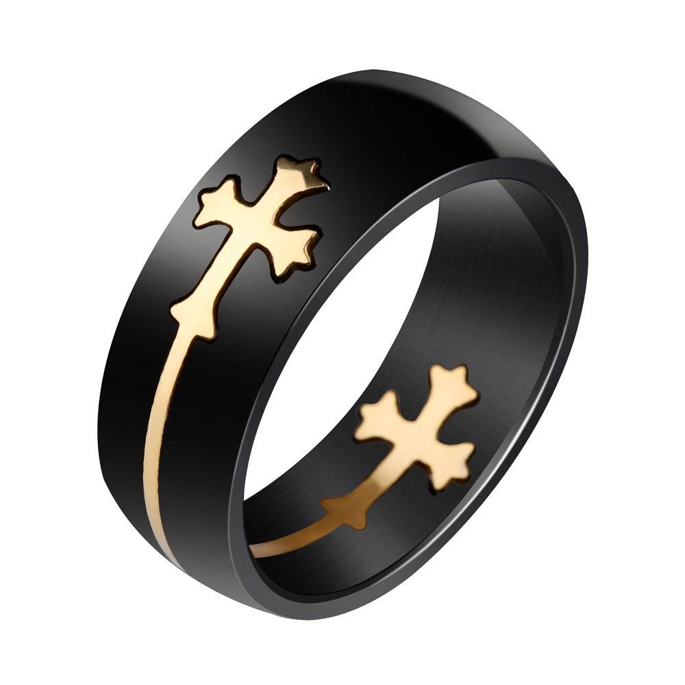 Fashion Detachable Cross Titanium Steel Male Ring Wonderful Jewelry Gift For Men