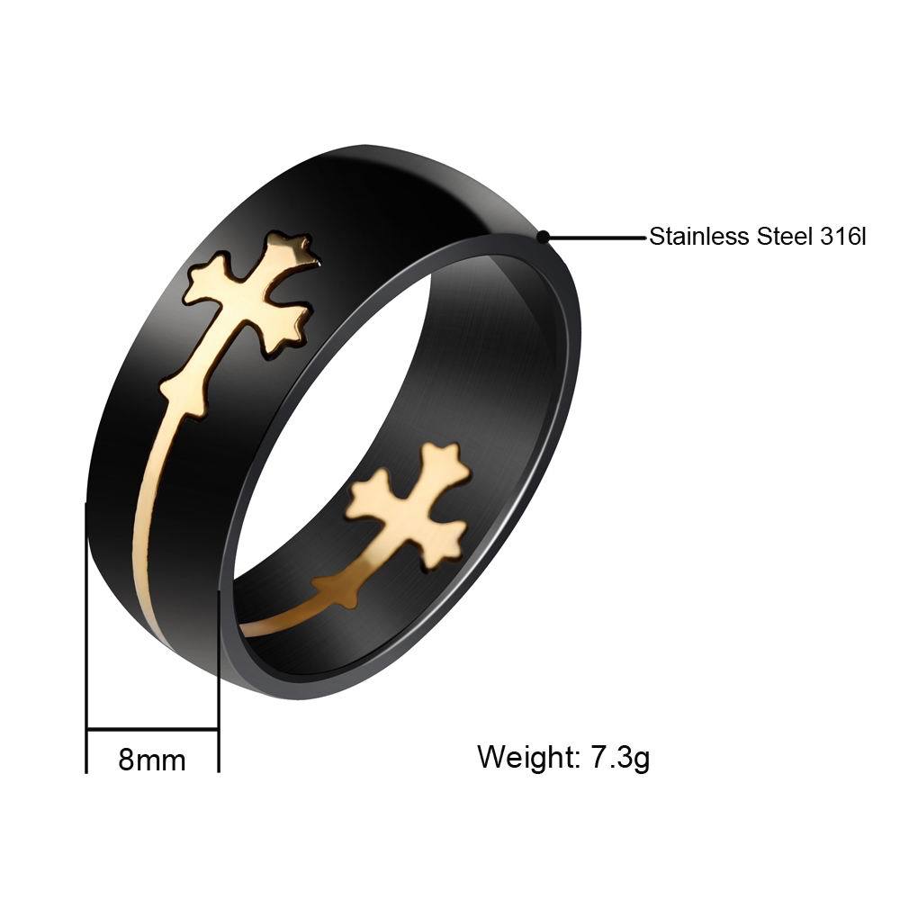 Fashion Detachable Cross Titanium Steel Male Ring Wonderful Jewelry Gift For Men