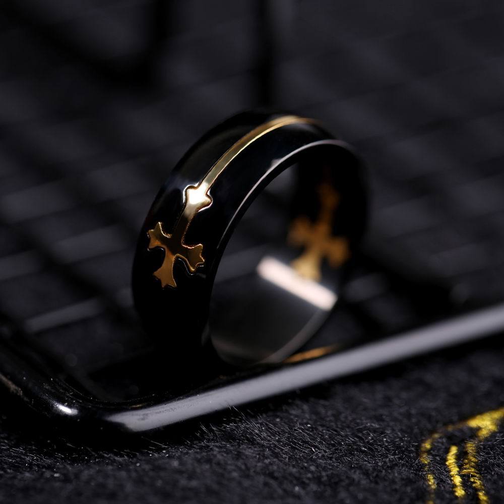 Fashion Detachable Cross Titanium Steel Male Ring Wonderful Jewelry Gift For Men