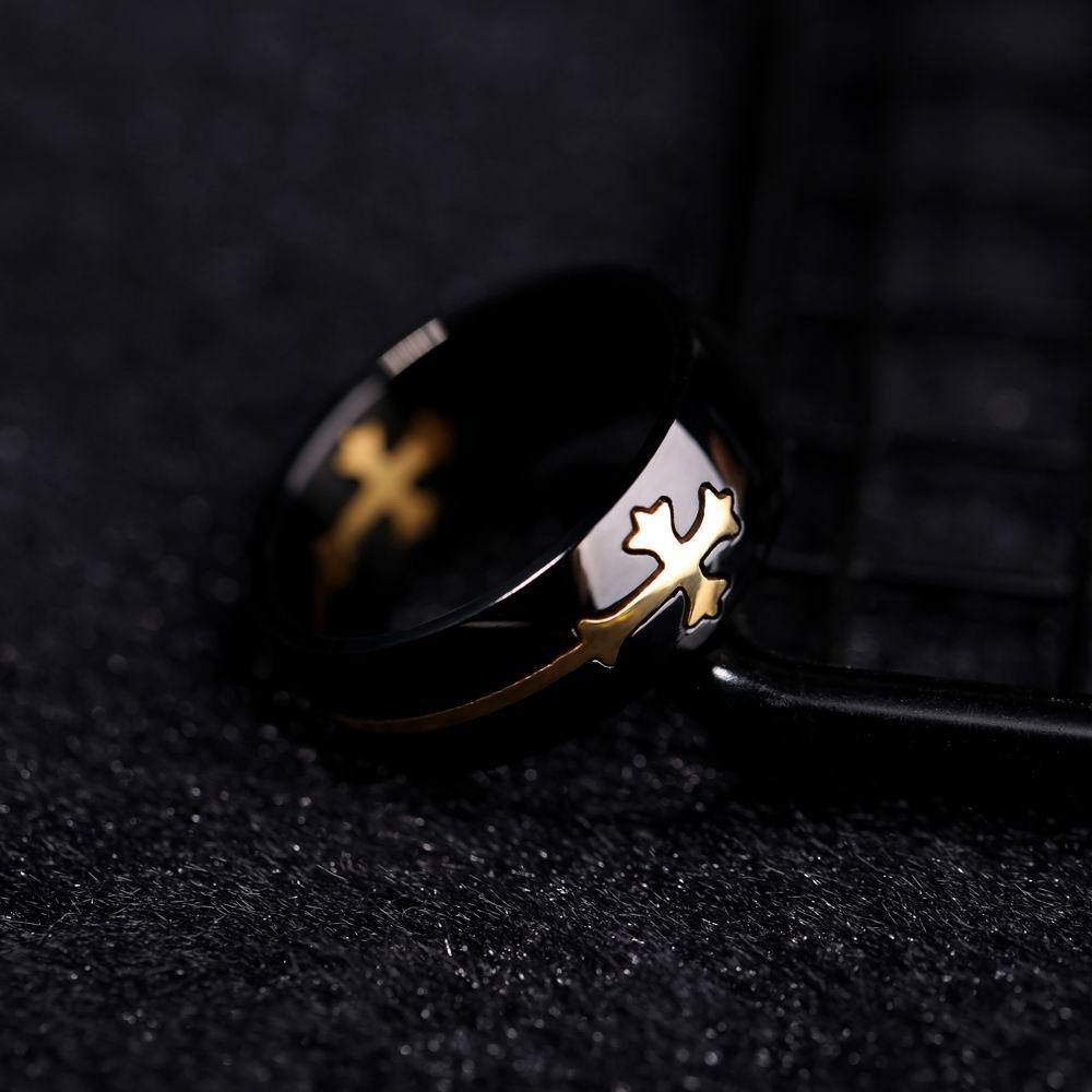 Fashion Detachable Cross Titanium Steel Male Ring Wonderful Jewelry Gift For Men