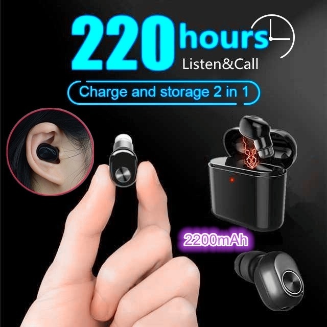 Mini Wireless in ear Earpiece Bluetooth Stereo Auriculares Earbuds Phone(Single earphone)