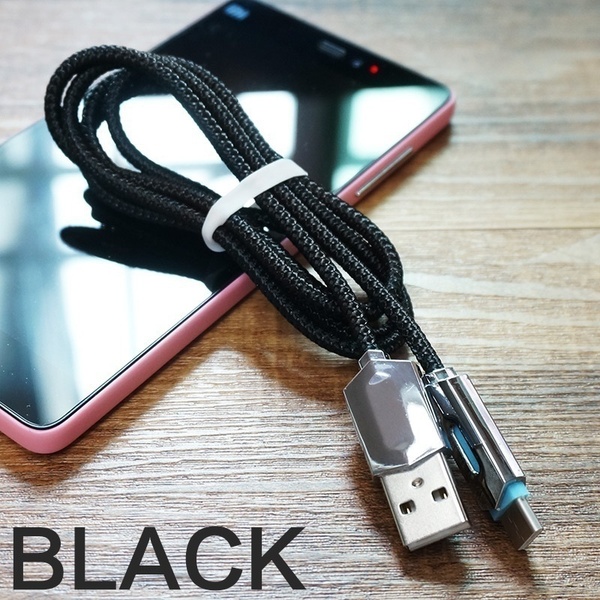 Nylon Braided LED Lighting Cables Micro USB Data Cable Fast Charging Cable for iPhone Android Phones