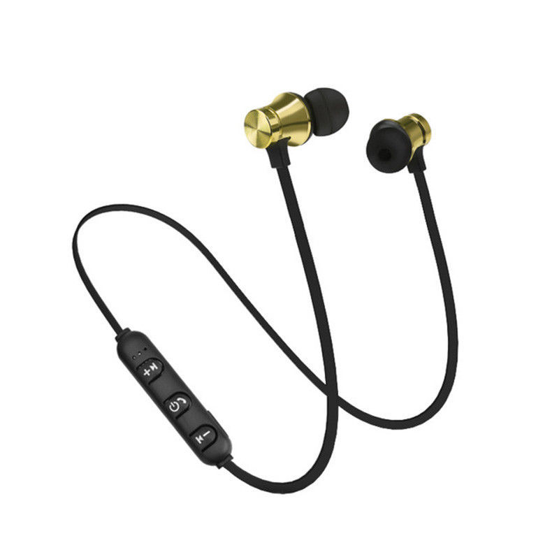 Metal Sports Bluetooth Headphone Magnetic Earpiece Stereo Wireless Headset for Mobile Phone