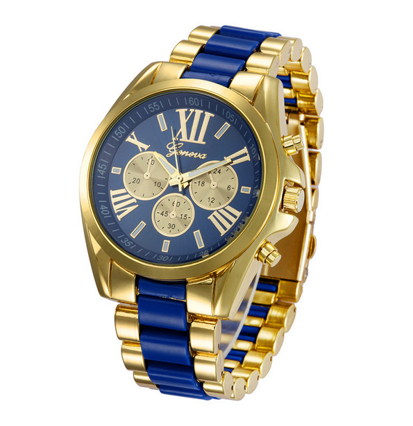 Geneva Full Steel Unisex Wrist Watch Mother's day Quartz Analog Luxury Men's Fashion Watches