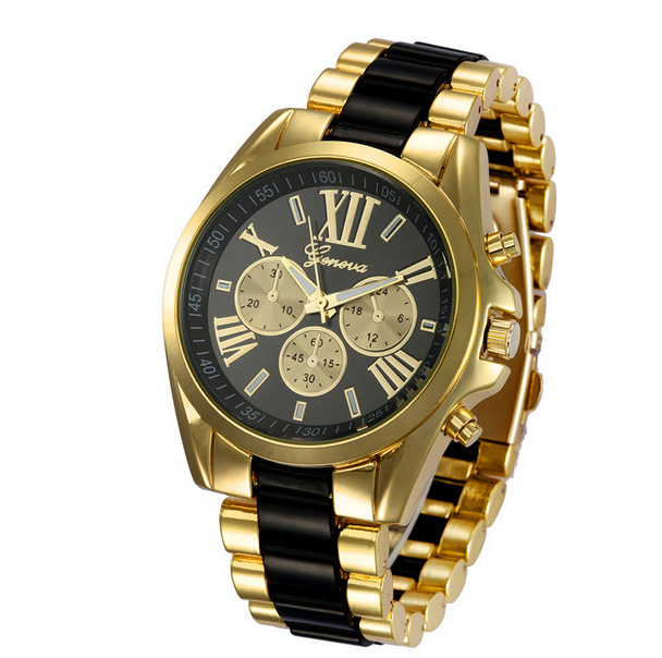 Geneva Full Steel Unisex Wrist Watch Mother's day Quartz Analog Luxury Men's Fashion Watches