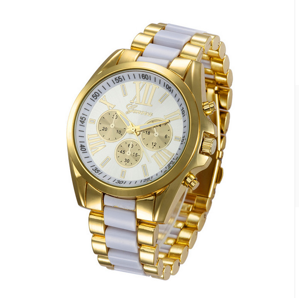 Geneva Full Steel Unisex Wrist Watch Mother's day Quartz Analog Luxury Men's Fashion Watches