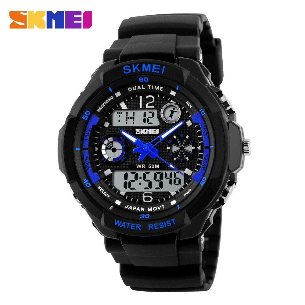 SHOCK SKMEI Luxury Brand Men Military Sports Watches Digital LED Quartz Wristwatches Rubber Strap