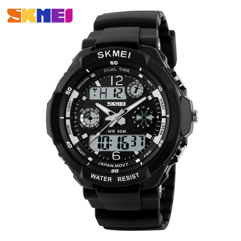 SHOCK SKMEI Luxury Brand Men Military Sports Watches Digital LED Quartz Wristwatches Rubber Strap