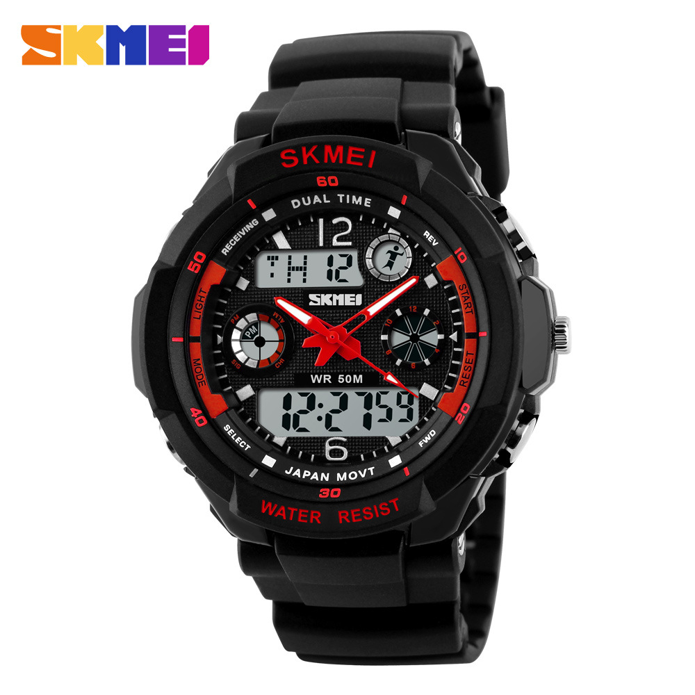 SHOCK SKMEI Luxury Brand Men Military Sports Watches Digital LED Quartz Wristwatches Rubber Strap