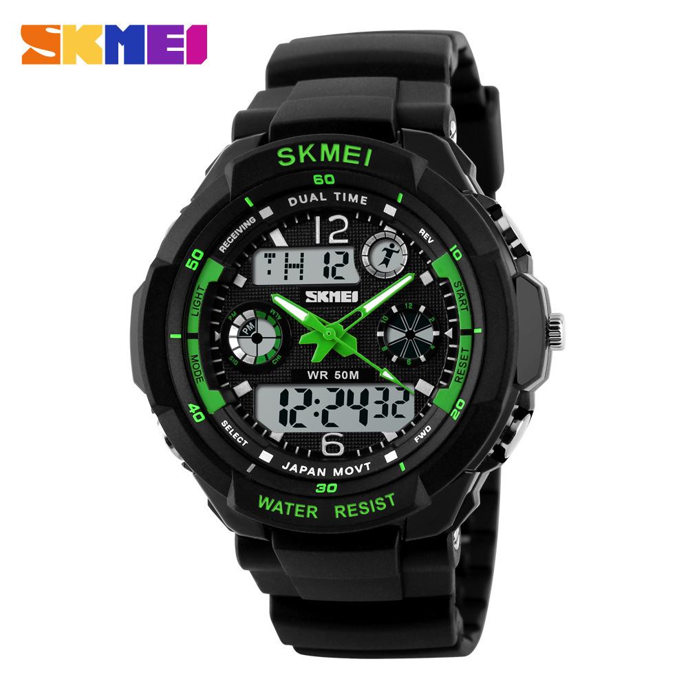 SHOCK SKMEI Luxury Brand Men Military Sports Watches Digital LED Quartz Wristwatches Rubber Strap
