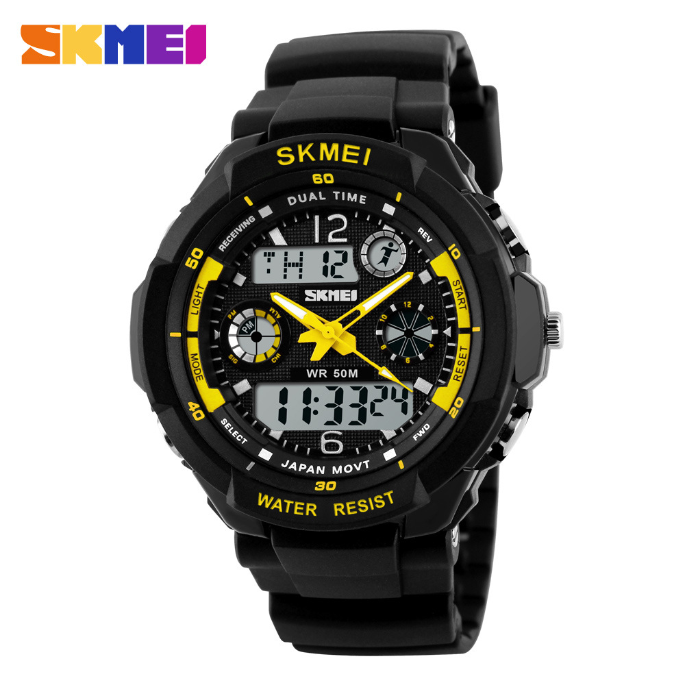 SHOCK SKMEI Luxury Brand Men Military Sports Watches Digital LED Quartz Wristwatches Rubber Strap
