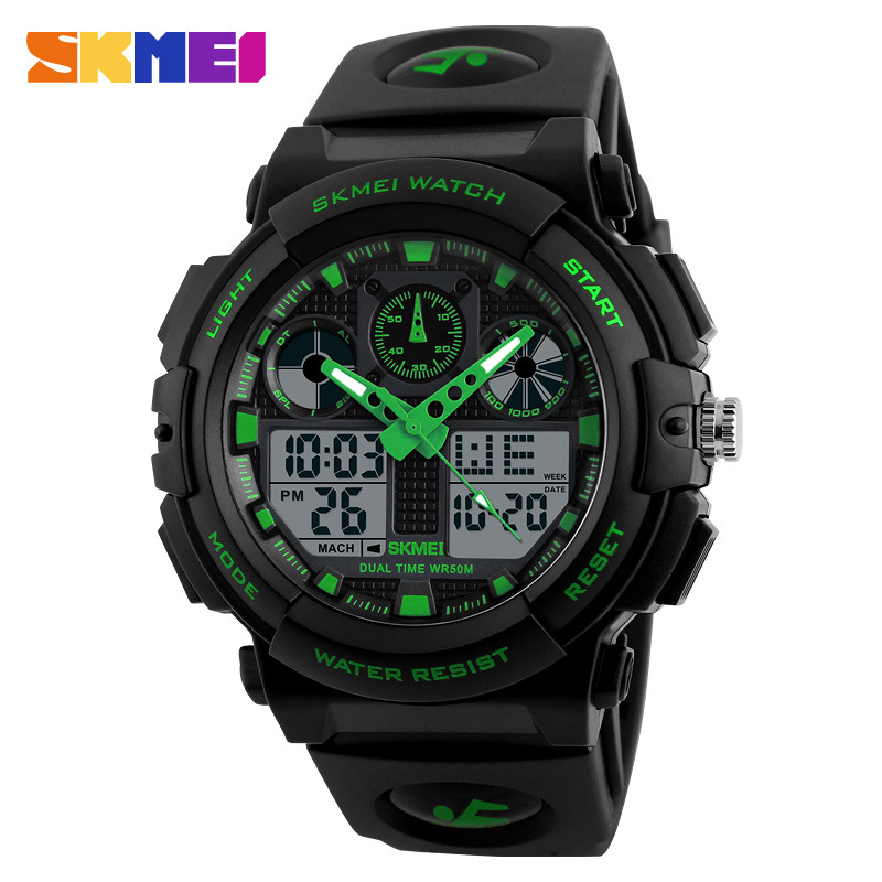 SKMEI Fashion Men&apos;s LED Digital Alarm Date Military Sports Army Waterproof Quartz Watch
