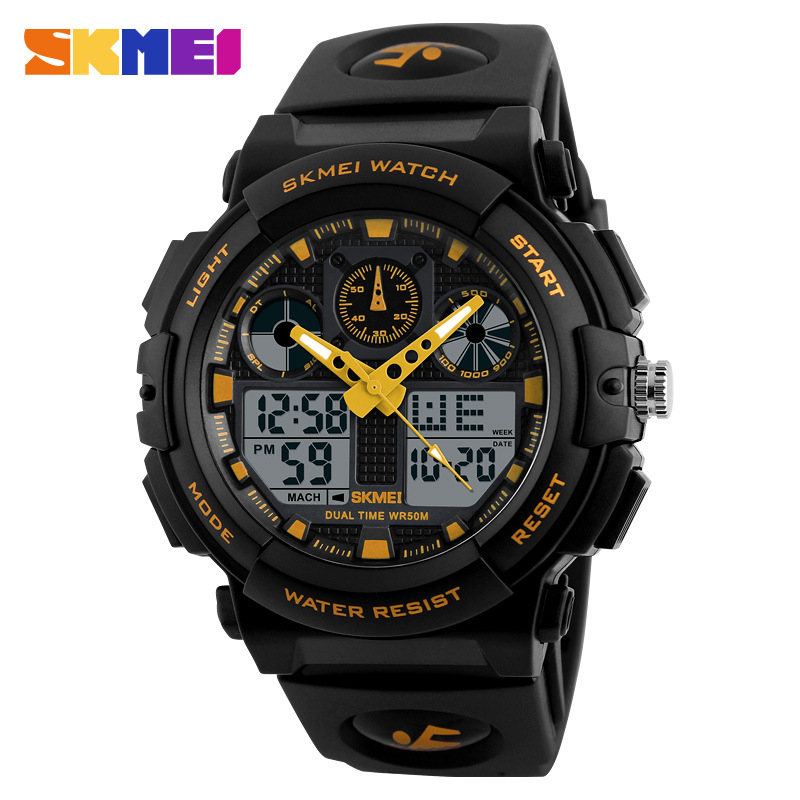 SKMEI Fashion Men&apos;s LED Digital Alarm Date Military Sports Army Waterproof Quartz Watch