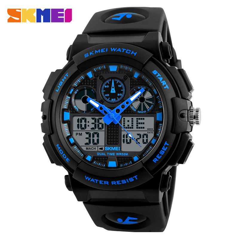SKMEI Fashion Men&apos;s LED Digital Alarm Date Military Sports Army Waterproof Quartz Watch