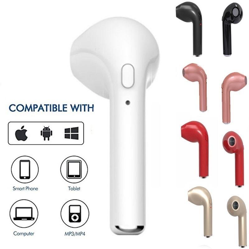 I7S Wireless Earphone Bluetooth Headset In-Ear Earbud with Mic for IPhone 8 7 6 6s 5s for Samsung